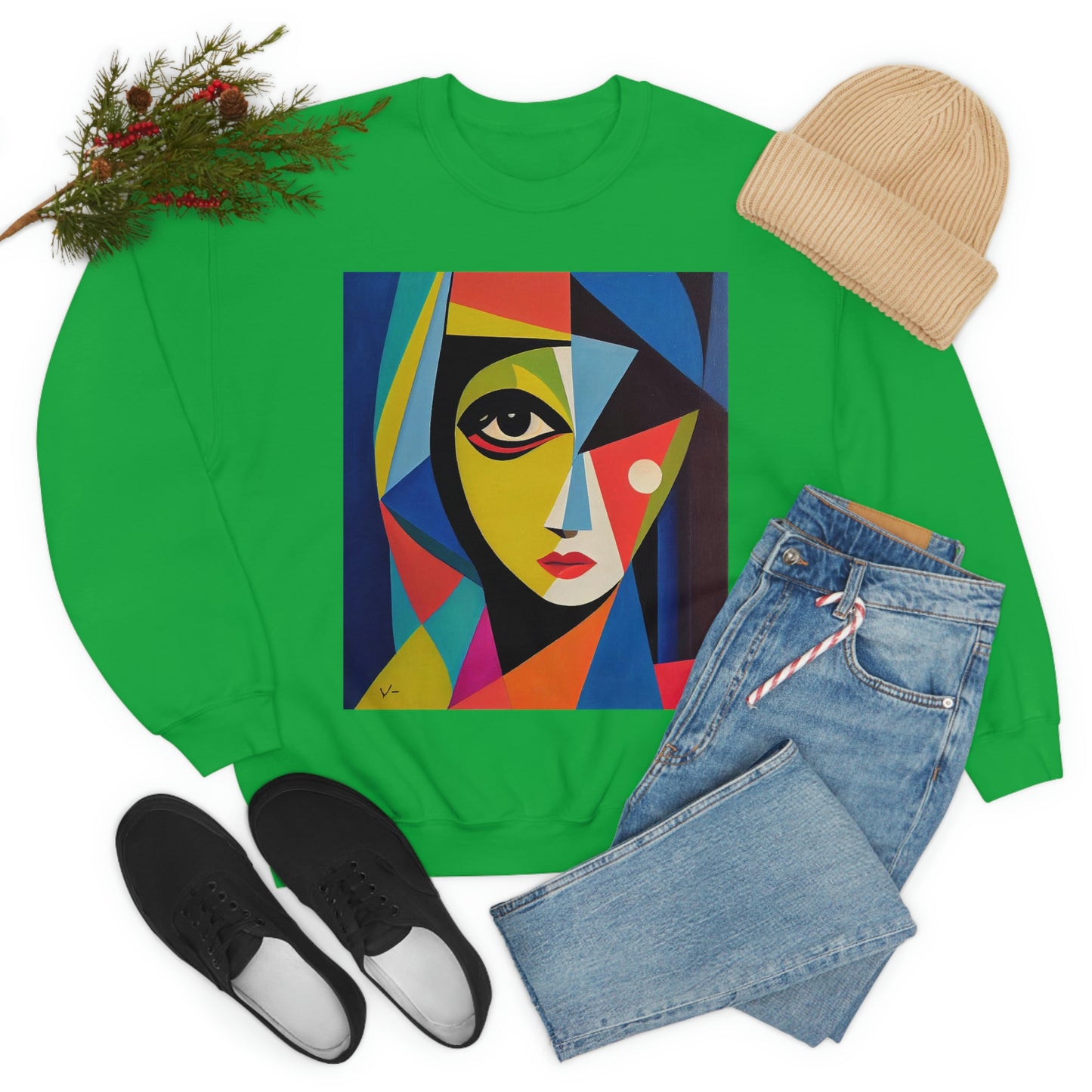 Alexandria A Cubism Original Art. Unisex Heavy Blend Crewneck Sweatshirt.