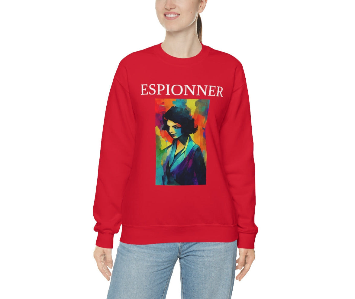 The Spy - Original Art Remembering The Most Famous Woman Spy in WW2. Unisex Heavy Blend Crewneck Sweatshirt.