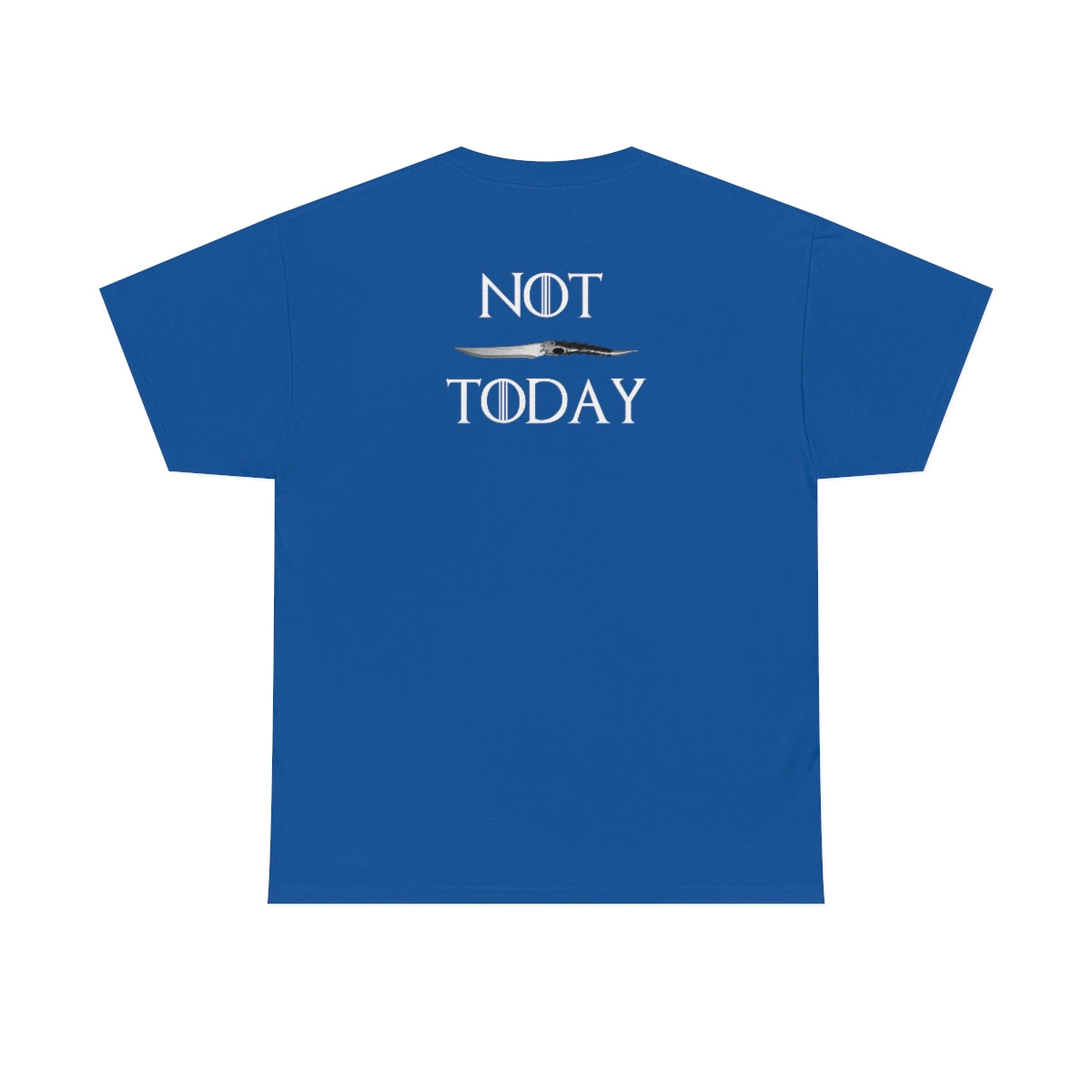 Starry Night Van Gogh and GoT Original Art. Night King Final Battle with Not Today Inscribed In The Back. Unisex Heavy Cotton Tee.