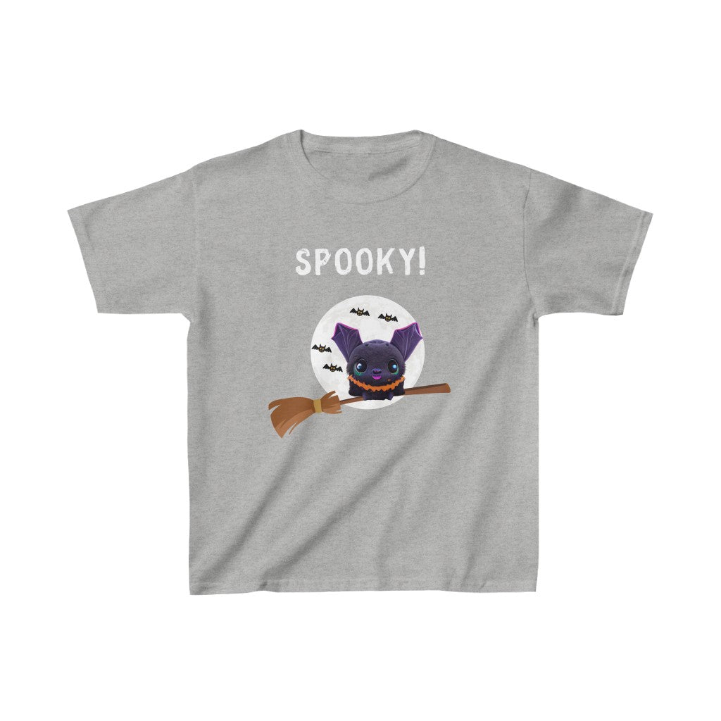 Spooky Bat Witch. Unisex Heavy Cotton Tee. Kids Heavy Cotton™ Tee.
