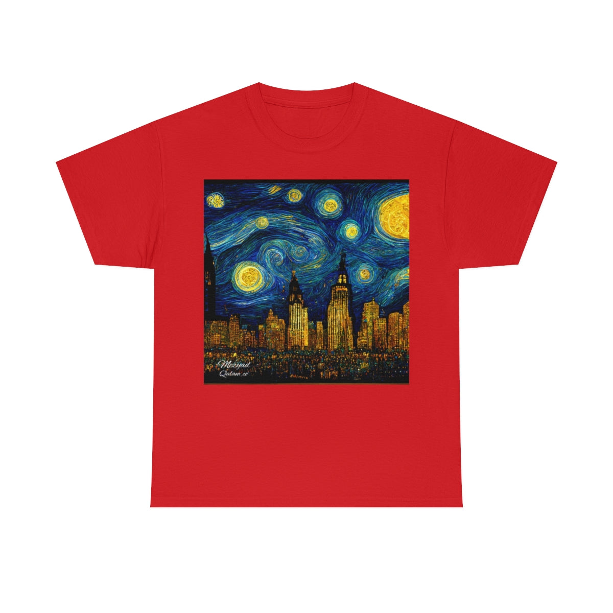 New York City and the Central Park. Original Art. Unisex Heavy Cotton Tee.