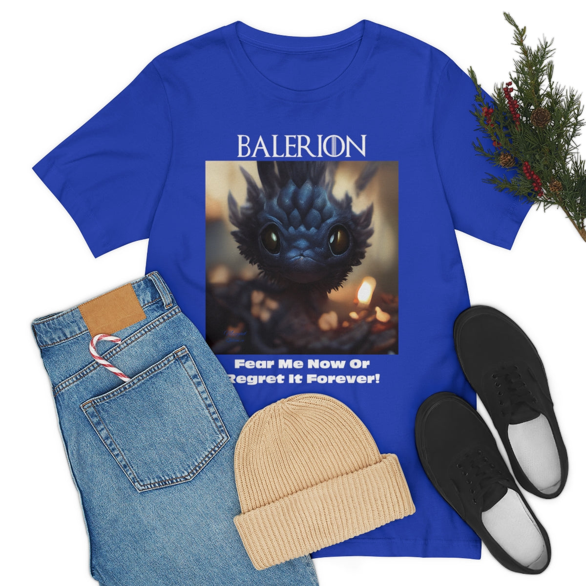 Funny Baby Balerion Dragon. Original Art. Unisex Jersey Short Sleeve Tee.