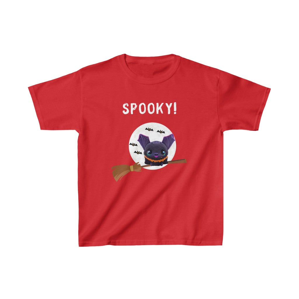 Spooky Bat Witch. Unisex Heavy Cotton Tee. Kids Heavy Cotton™ Tee.