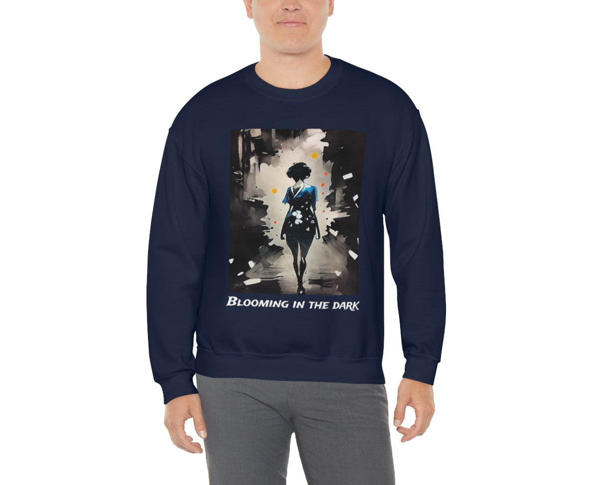Blooming In The Dark - Original Art. Unisex Heavy Blend Crewneck Sweatshirt.