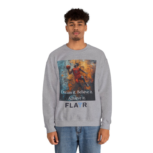 Dream it. Believe it. Achieve it. Unisex Heavy Blend Crewneck Sweatshirt.