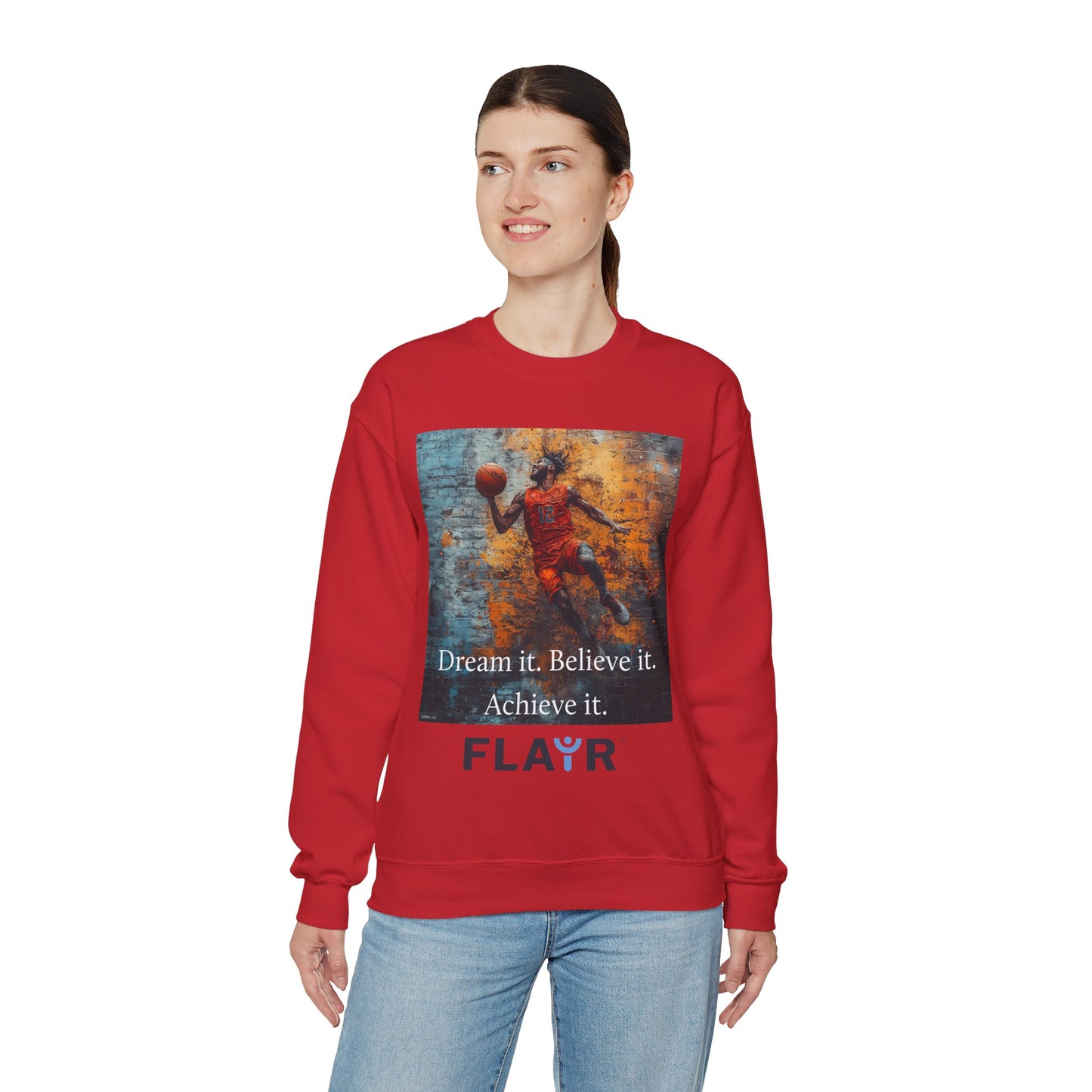 Dream it. Believe it. Achieve it. Unisex Heavy Blend Crewneck Sweatshirt.
