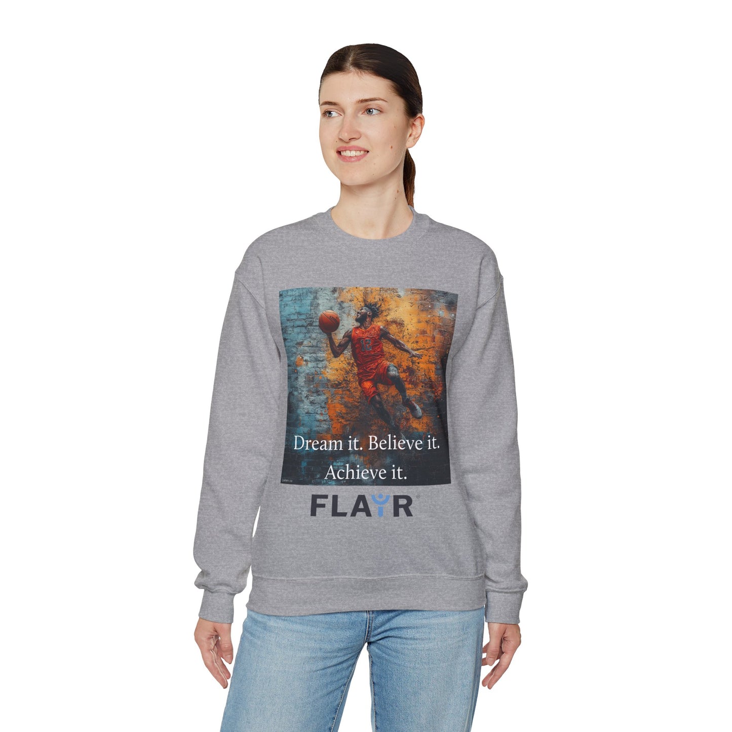 Dream it. Believe it. Achieve it. Unisex Heavy Blend Crewneck Sweatshirt.