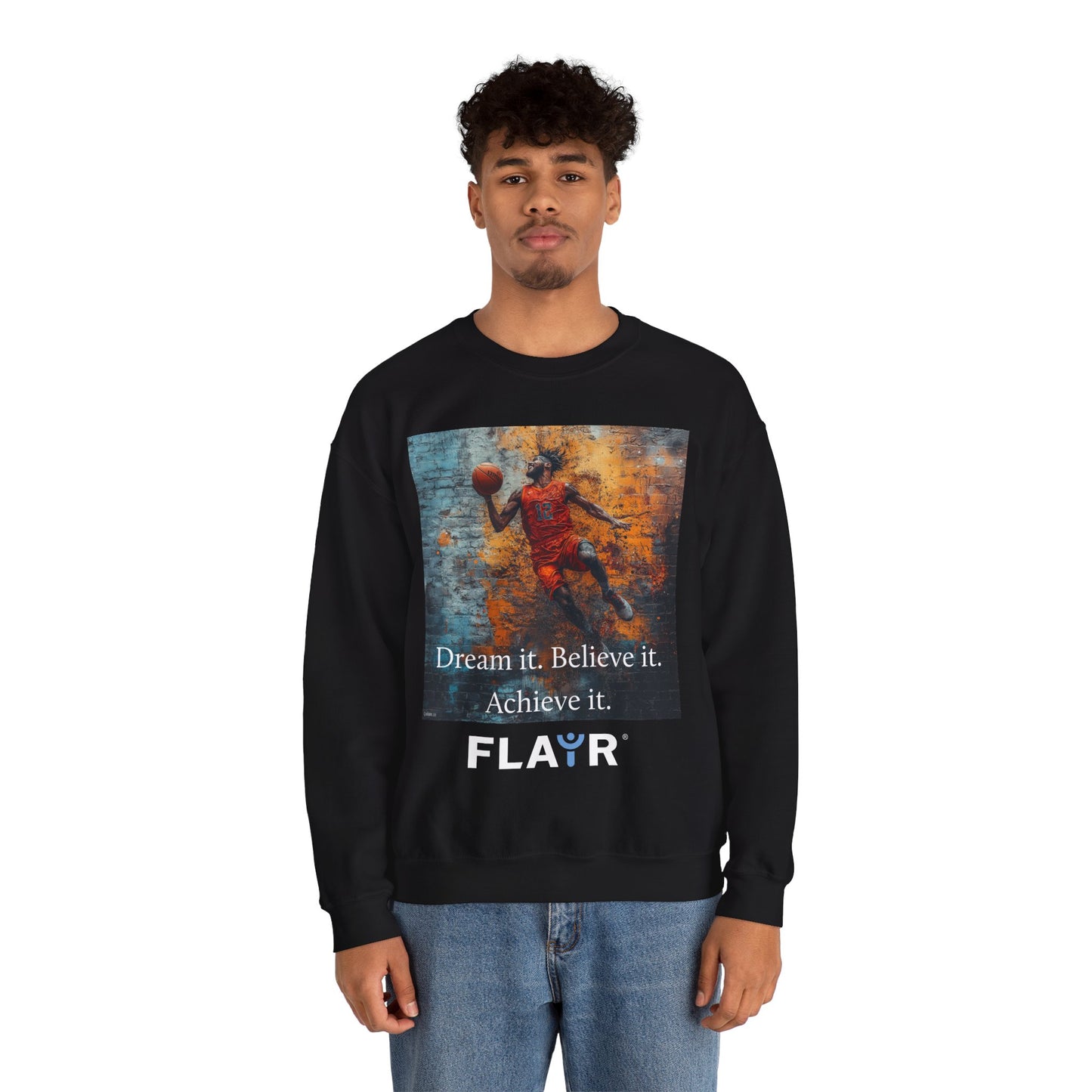 Dream it. Believe it. Achieve it. Unisex Heavy Blend Crewneck Sweatshirt.