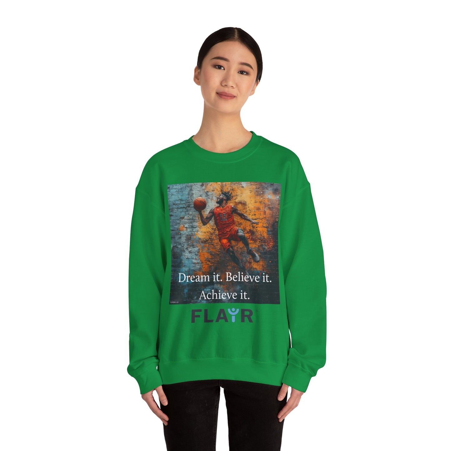 Dream it. Believe it. Achieve it. Unisex Heavy Blend Crewneck Sweatshirt.