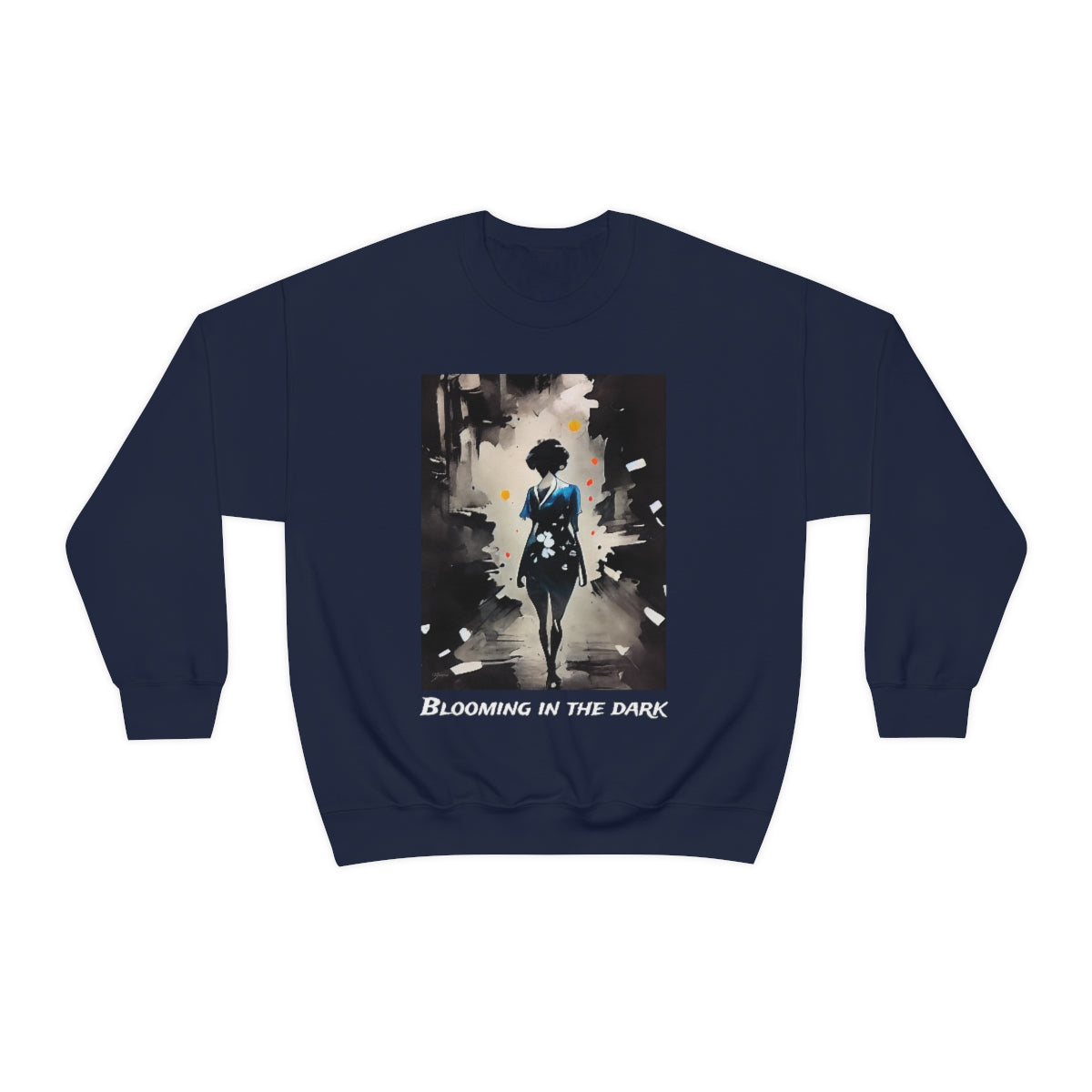Blooming In The Dark - Original Art. Unisex Heavy Blend Crewneck Sweatshirt.