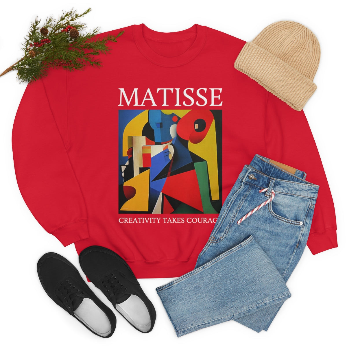 Creativity Takes Courage - Original Art Inspired By Matisse artwork. Unisex Heavy Blend Crewneck Sweatshirt.