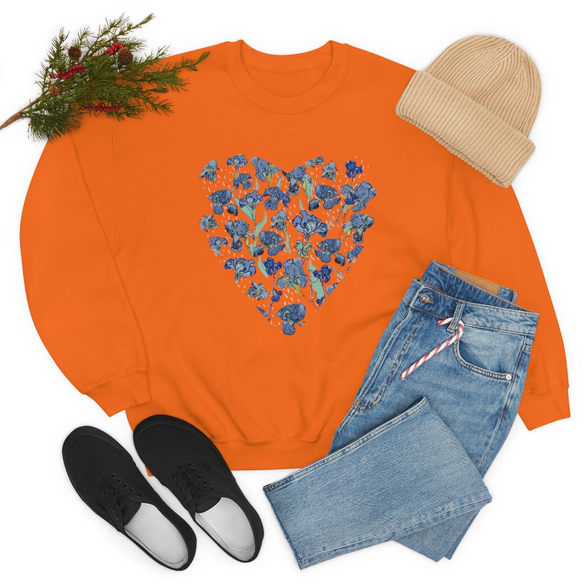 Blue Wildflowers. Unisex Heavy Blend Crewneck Sweatshirt.
