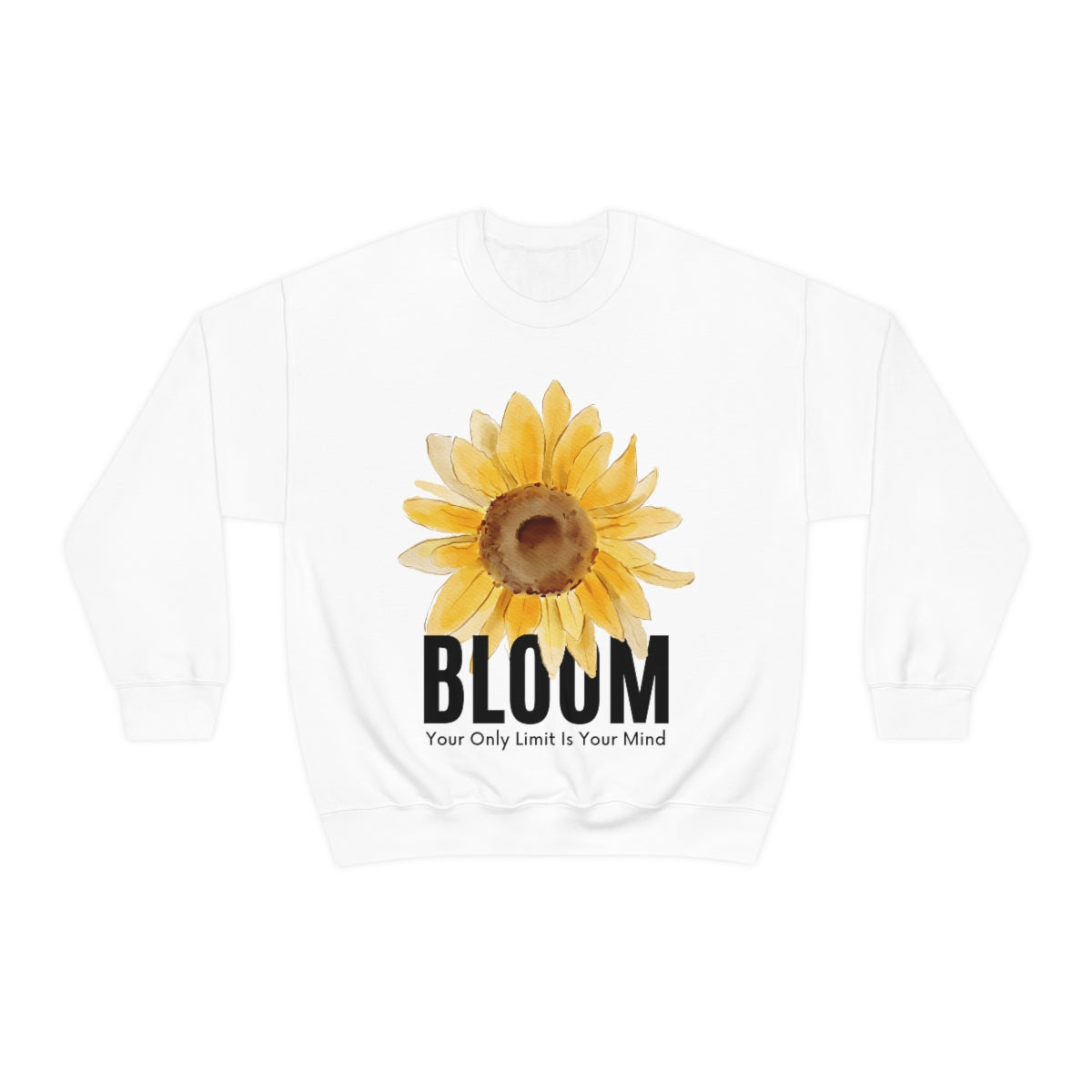 Bloom Your Only Limit Is Your Mind. Unisex Heavy Blend Crewneck Sweatshirt.