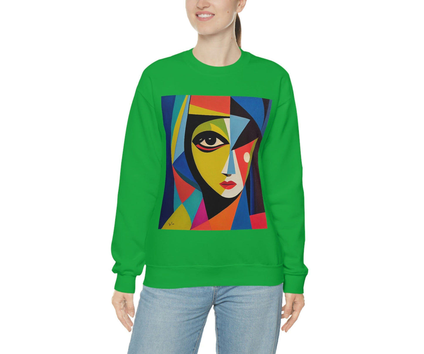Alexandria A Cubism Original Art. Unisex Heavy Blend Crewneck Sweatshirt.