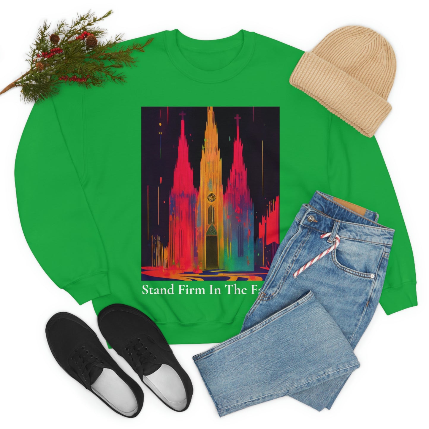 Stand Firm In The Faith. Original Art. Unisex Heavy Blend Crewneck Sweatshirt.