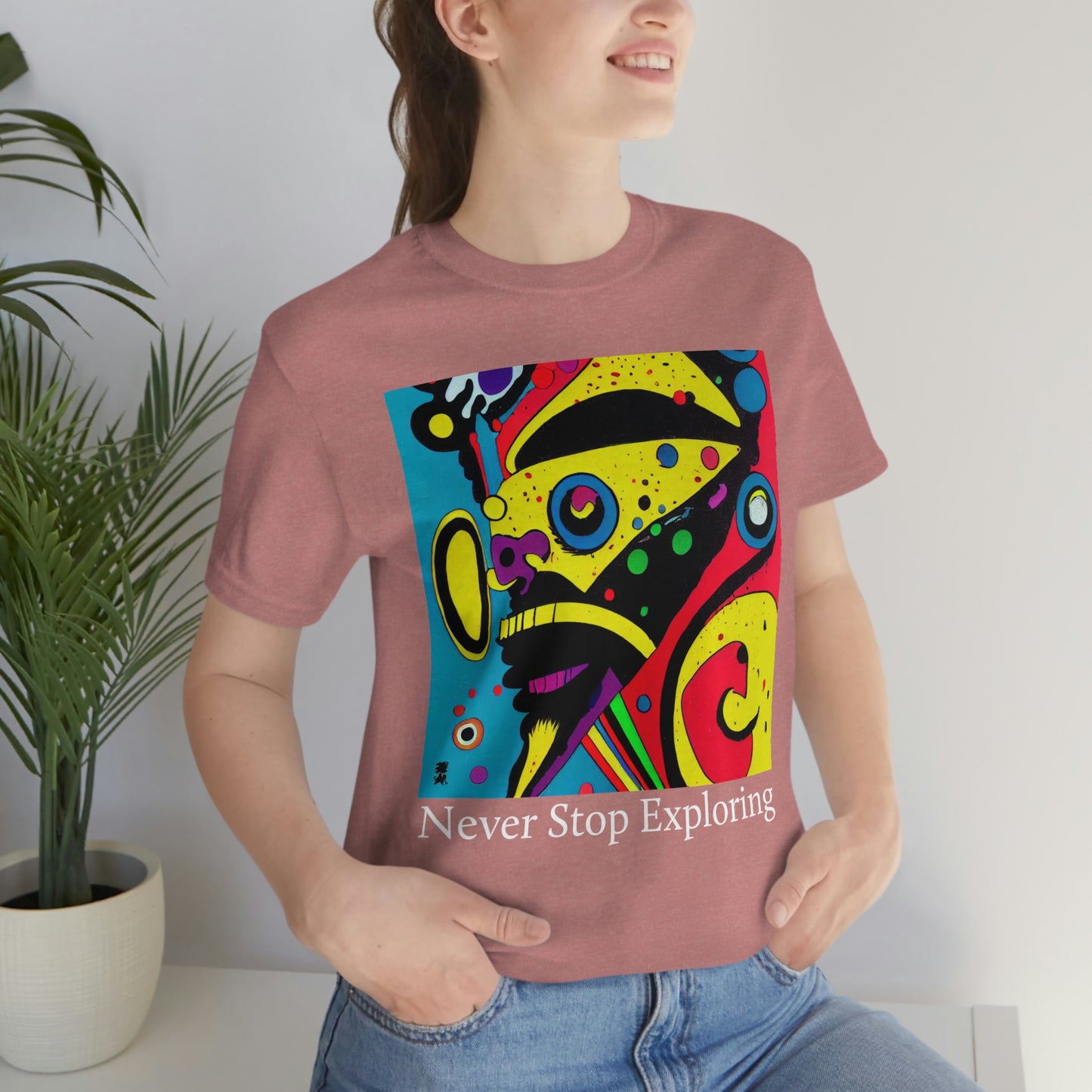 Never Stop Exploring. Original Art. Unisex Jersey Short Sleeve Tee.