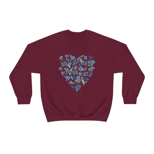 Blue Wildflowers. Unisex Heavy Blend Crewneck Sweatshirt.