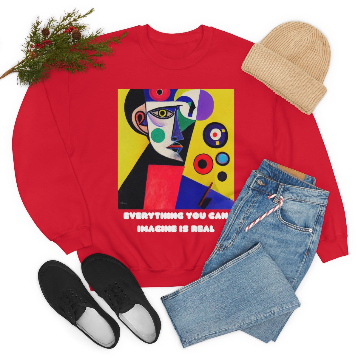 Everything You Can Imagine Is Real - Original Art. Unisex Heavy Blend Crewneck Sweatshirt.