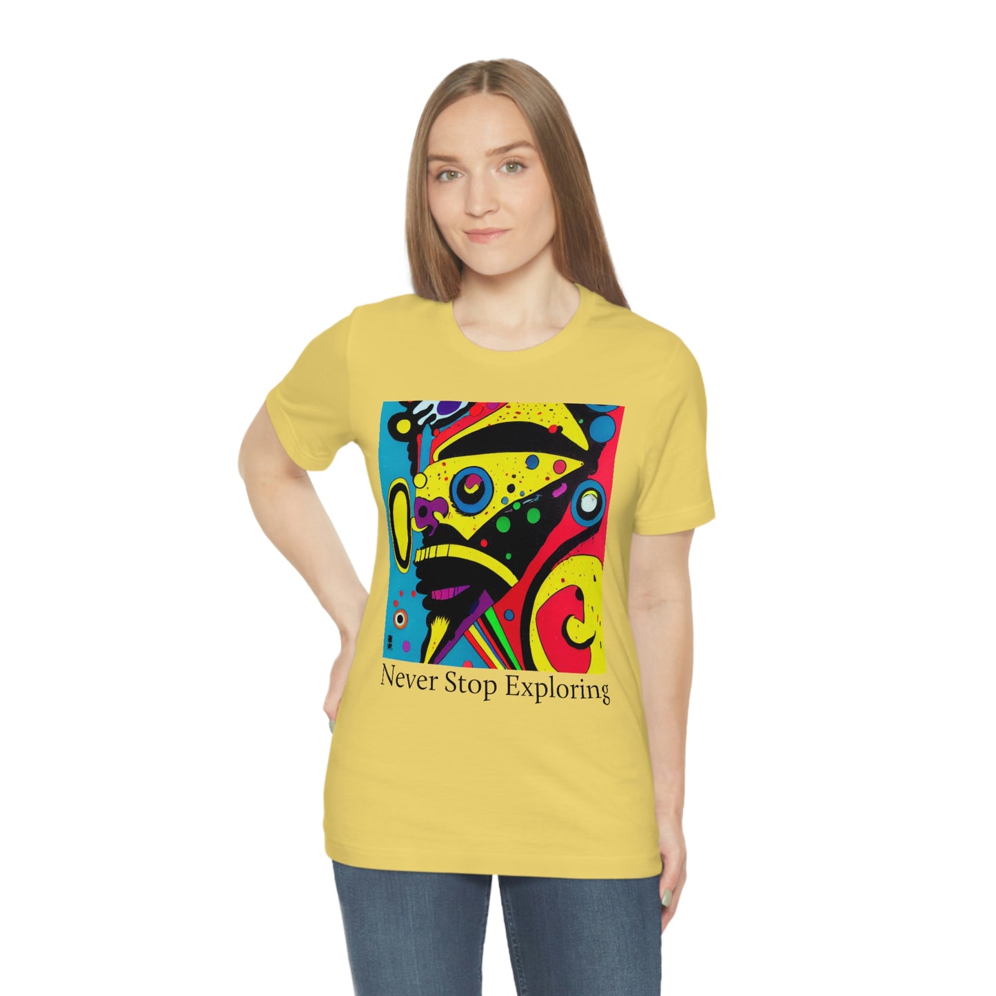 Never Stop Exploring. Original Art. Unisex Jersey Short Sleeve Tee.