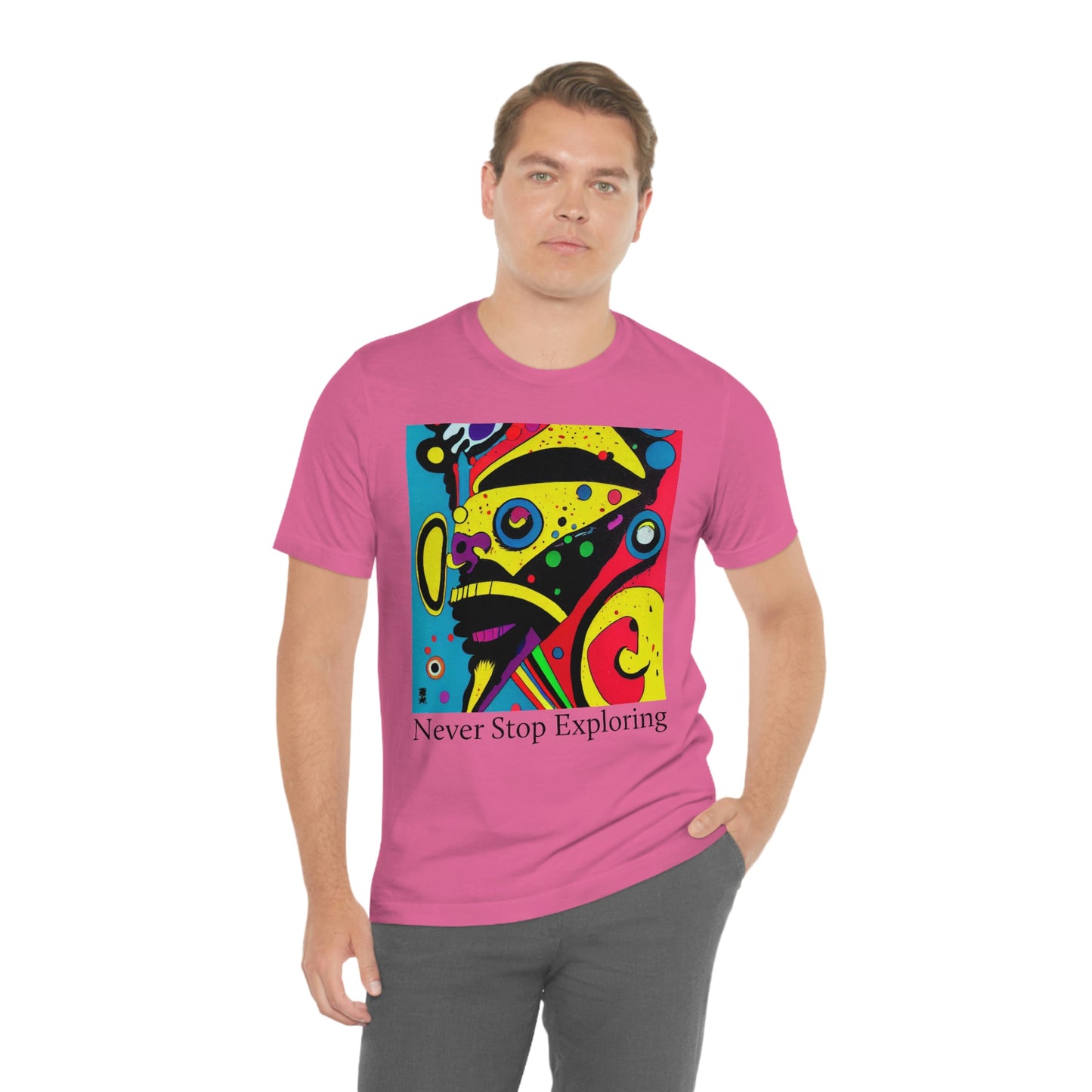 Never Stop Exploring. Original Art. Unisex Jersey Short Sleeve Tee.