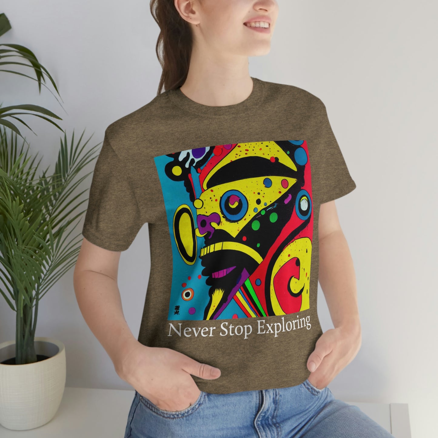 Never Stop Exploring. Original Art. Unisex Jersey Short Sleeve Tee.