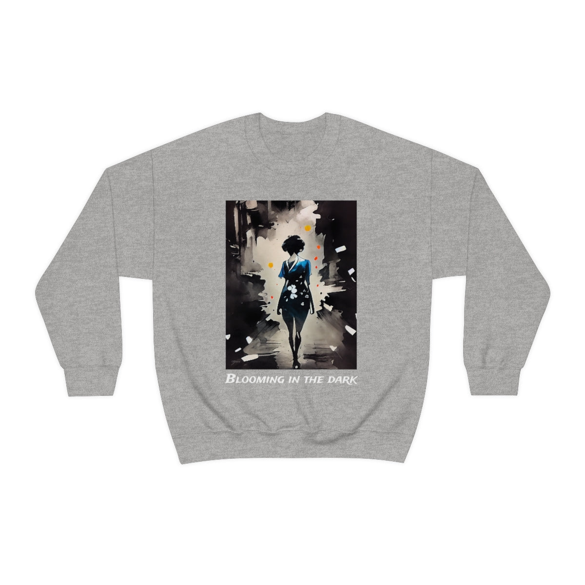 Blooming In The Dark - Original Art. Unisex Heavy Blend Crewneck Sweatshirt.