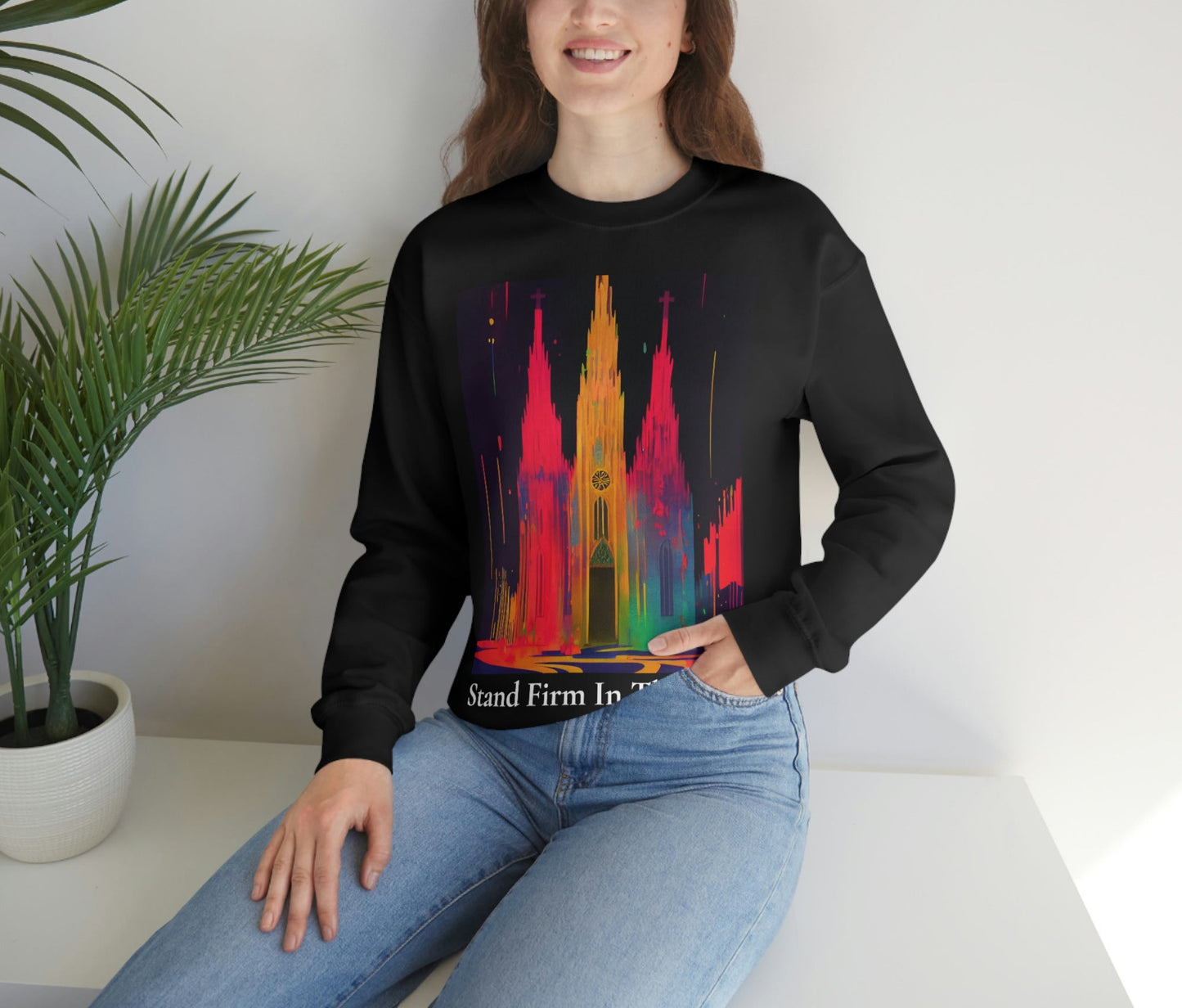 Stand Firm In The Faith. Original Art. Unisex Heavy Blend Crewneck Sweatshirt.