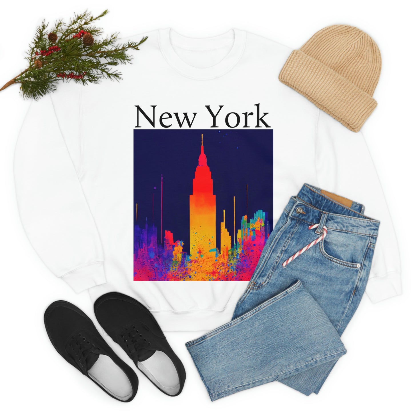 Empire State Of Creative. Original Art. Unisex Heavy Blend Crewneck Sweatshirt.
