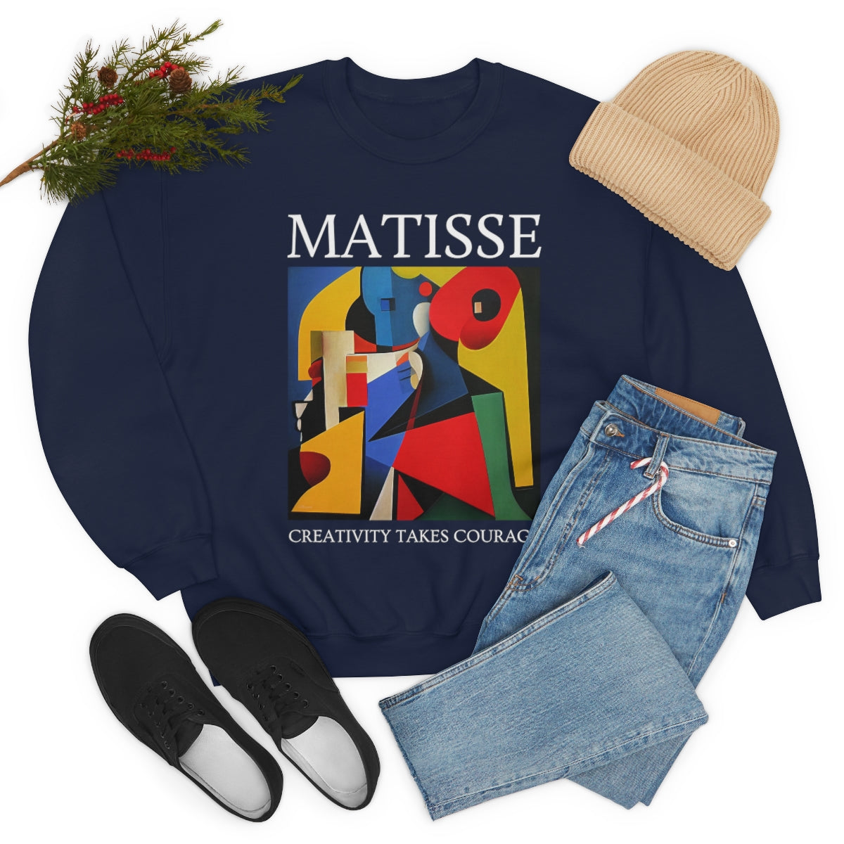 Creativity Takes Courage - Original Art Inspired By Matisse artwork. Unisex Heavy Blend Crewneck Sweatshirt.