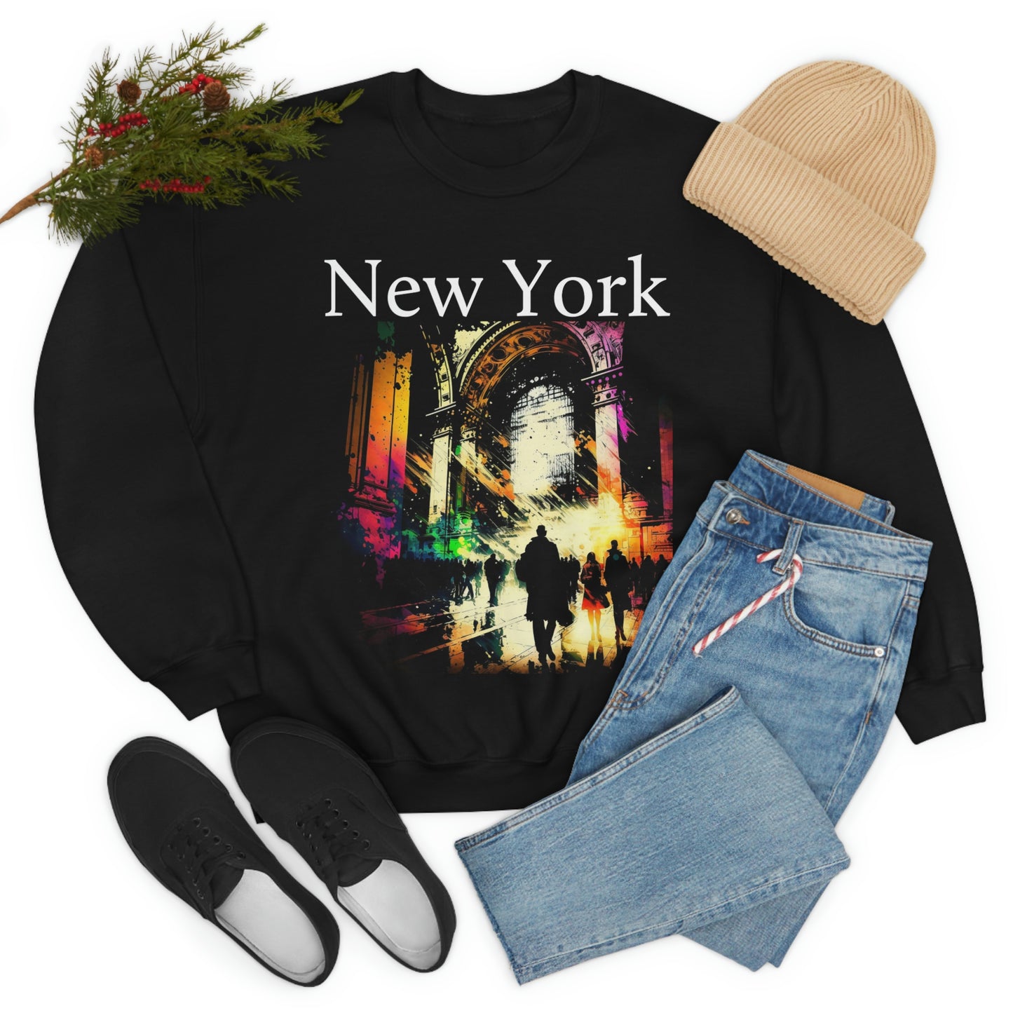 Rush Hour By Grand Central New York City. Original Art. Unisex Heavy Blend Crewneck Sweatshirt.
