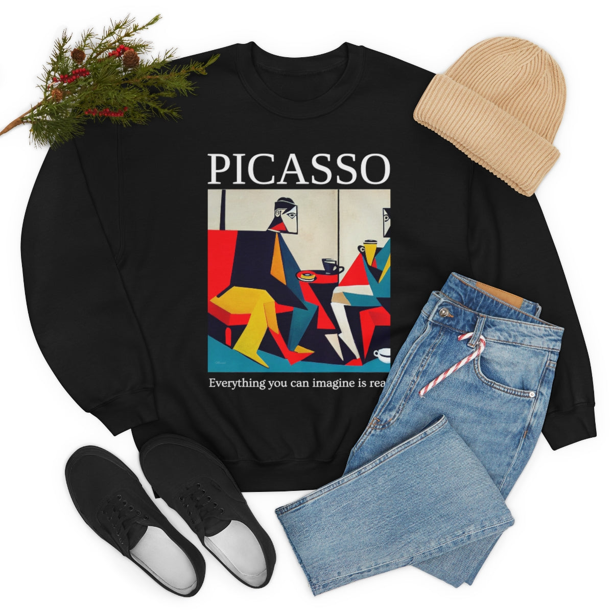 Everything You Can Imagine Is Real - Original Art Inspired By Picasso artwork. Unisex Heavy Blend Crewneck Sweatshirt.