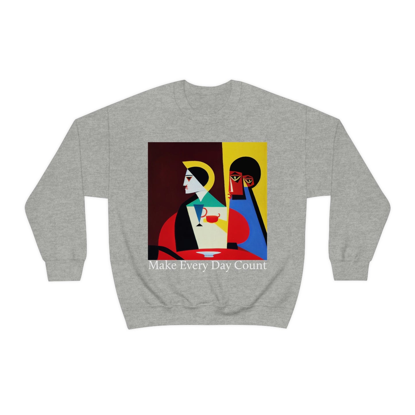 Coffee & Reflection. Original Art. Unisex Heavy Blend Crewneck Sweatshirt.
