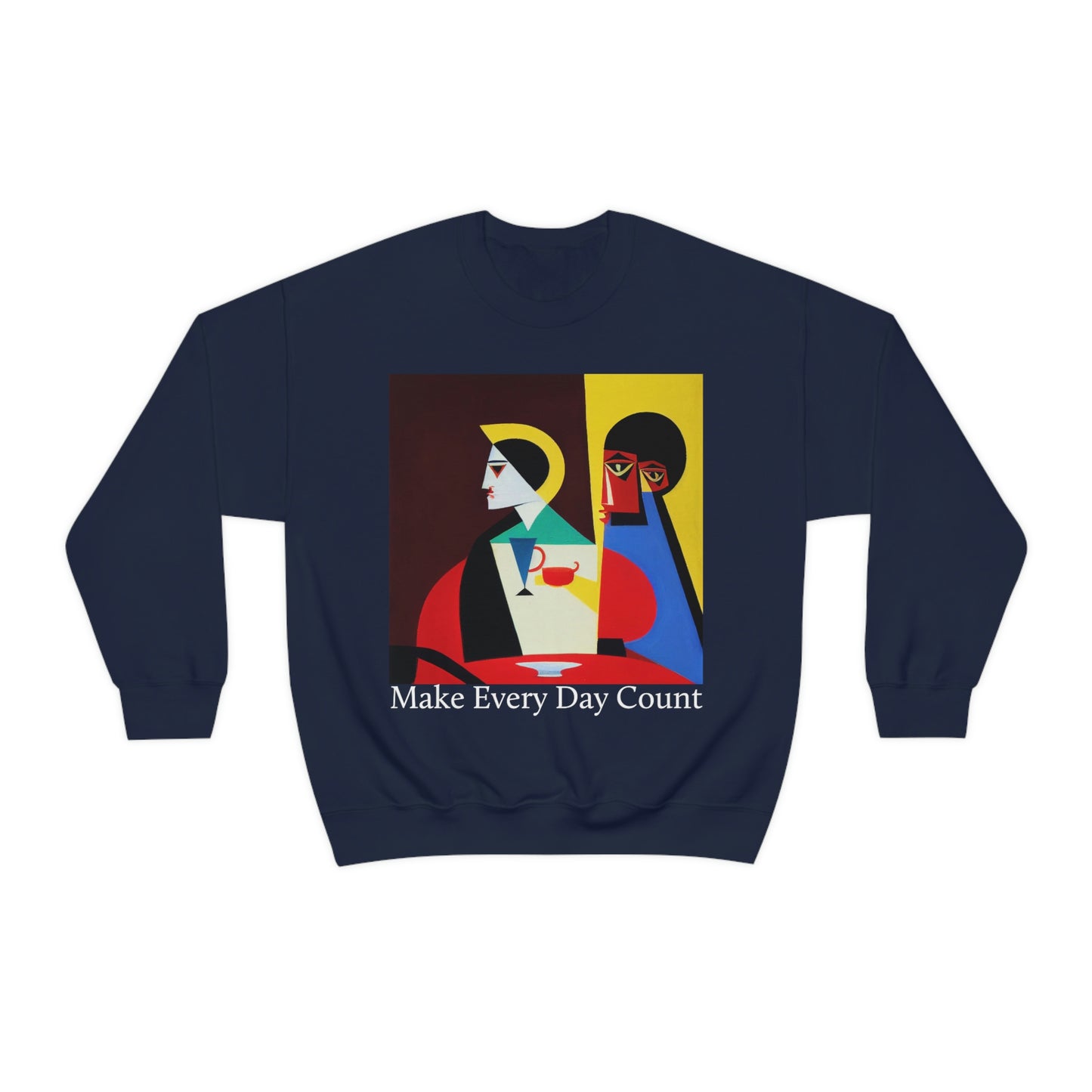 Coffee & Reflection. Original Art. Unisex Heavy Blend Crewneck Sweatshirt.