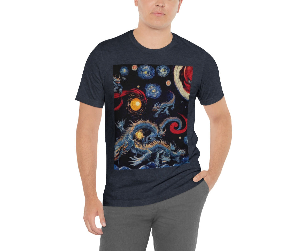 Starry Night At The Dragonpit. Original Art. Unisex Jersey Short Sleeve Tee.