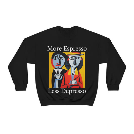 A Cup Of Coffee Can Solve Anything. Original Art. Unisex Heavy Blend Crewneck Sweatshirt.