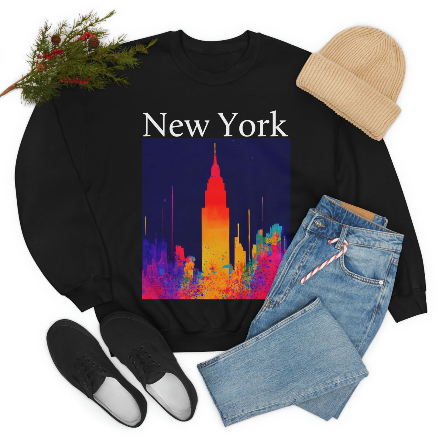 Empire State Of Creative. Original Art. Unisex Heavy Blend Crewneck Sweatshirt.