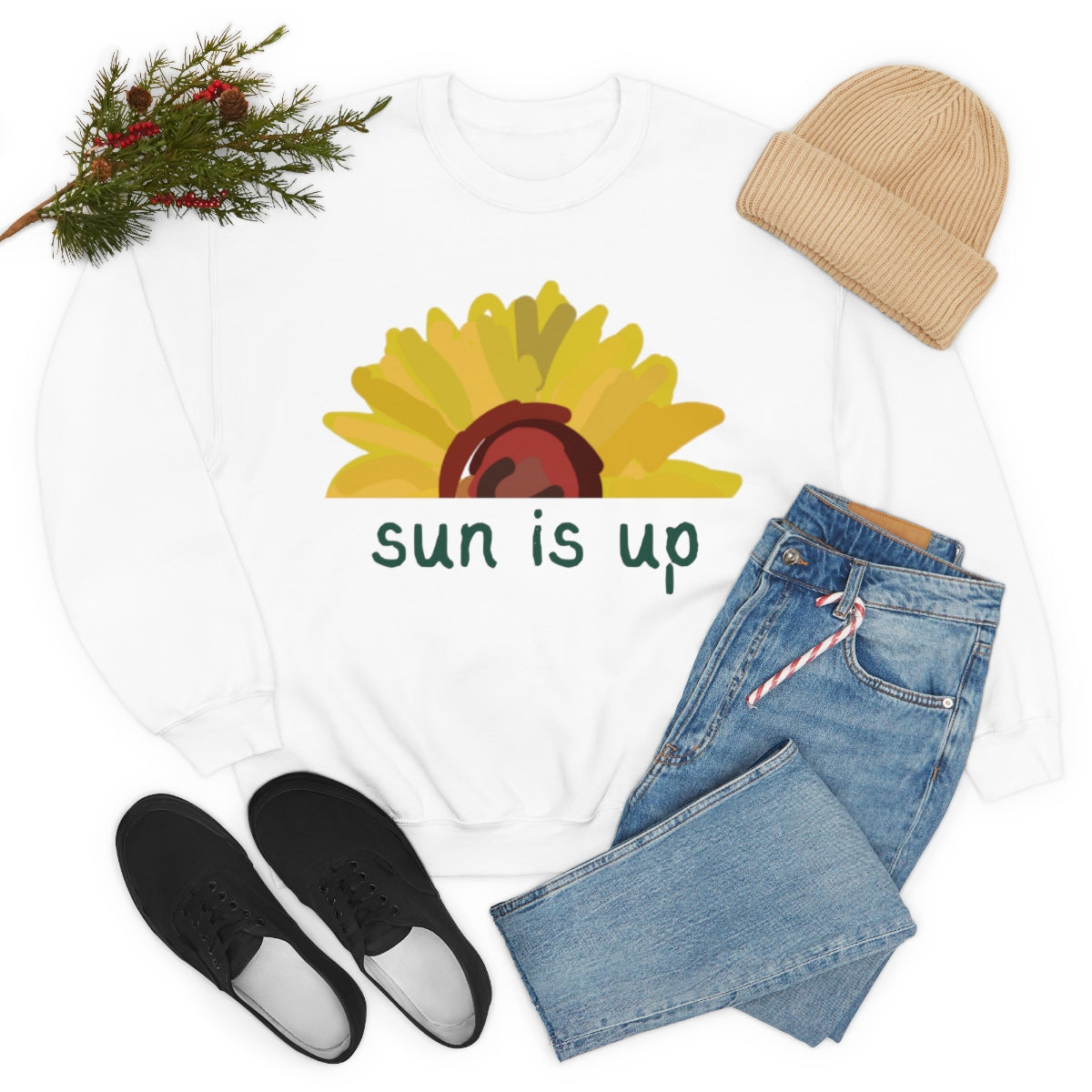 Sun Is Up. Unisex Heavy Blend Crewneck Sweatshirt.