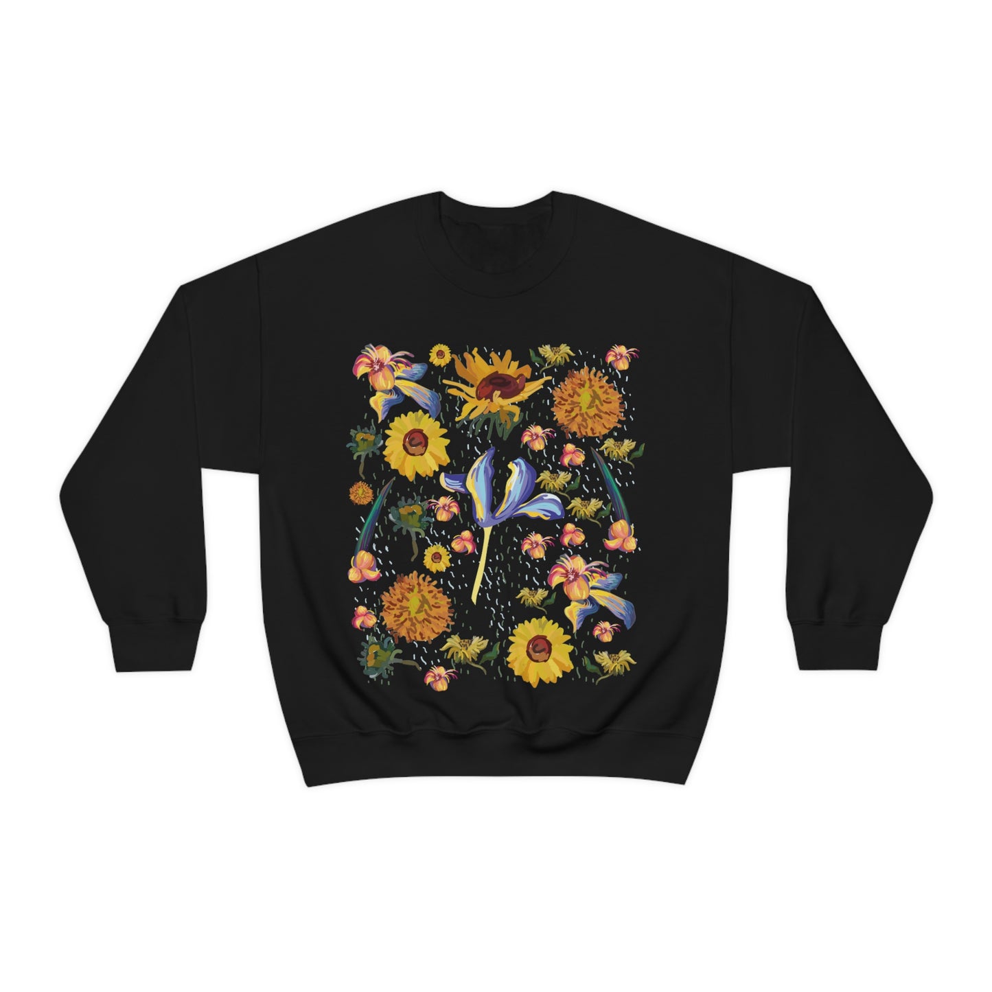 Wildflowers Original Art Inspired by Vincent van Gogh Paintings. Unisex Heavy Blend Crewneck Sweatshirt.