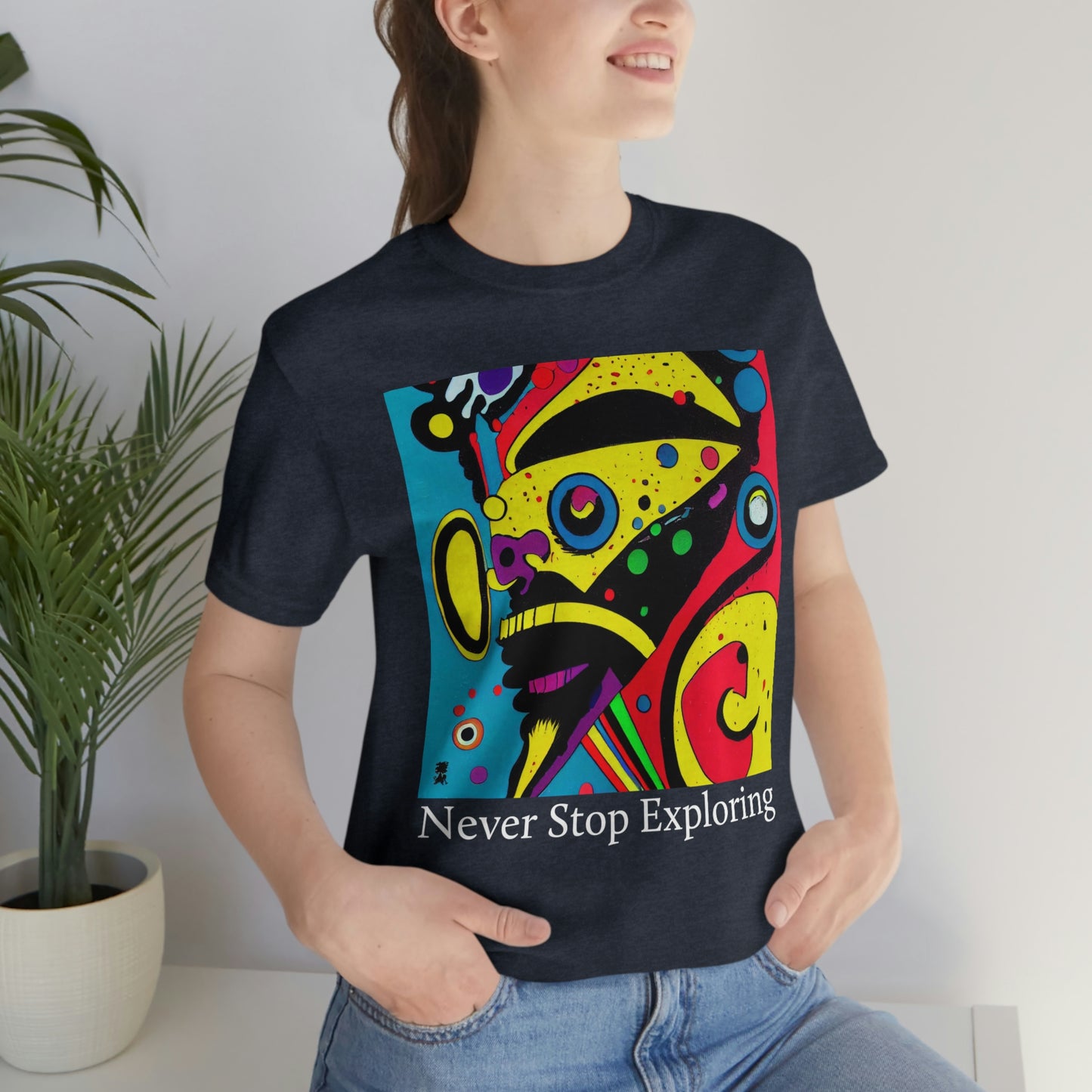 Never Stop Exploring. Original Art. Unisex Jersey Short Sleeve Tee.