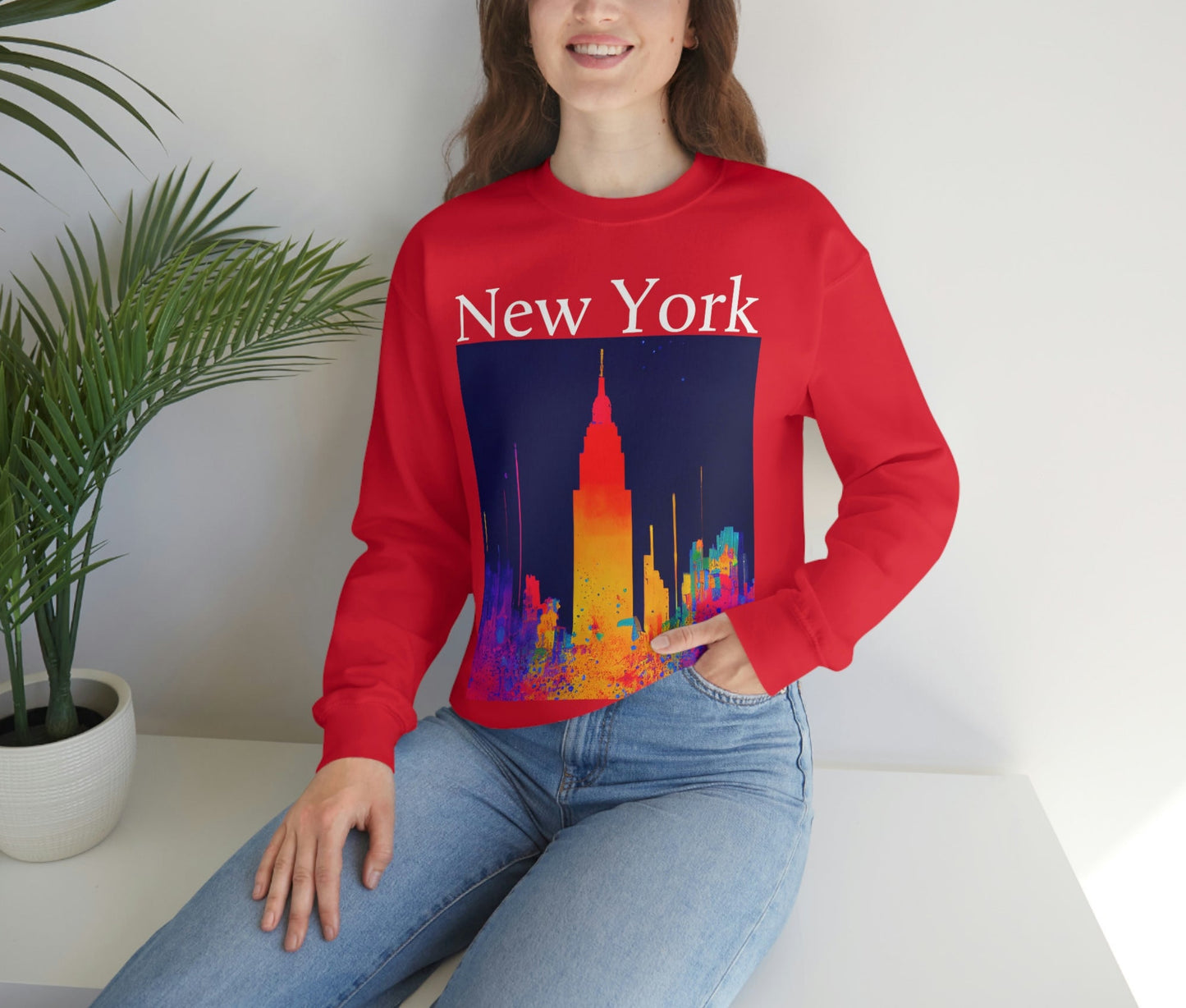 Empire State Of Creative. Original Art. Unisex Heavy Blend Crewneck Sweatshirt.