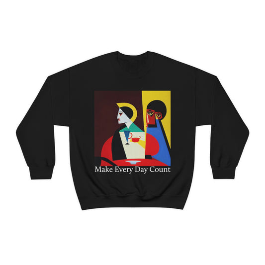Coffee & Reflection. Original Art. Unisex Heavy Blend Crewneck Sweatshirt.