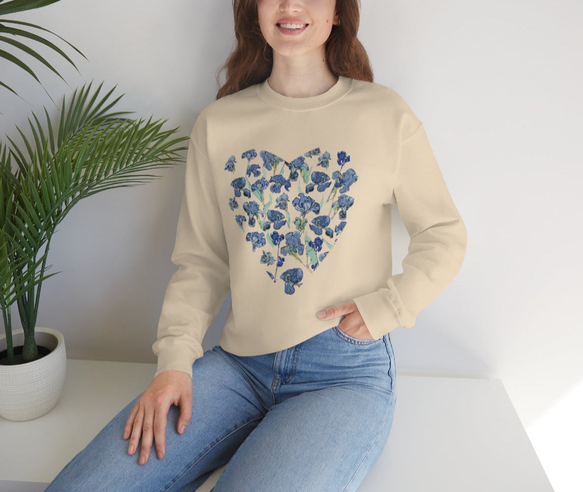 Blue Wildflowers. Unisex Heavy Blend Crewneck Sweatshirt.