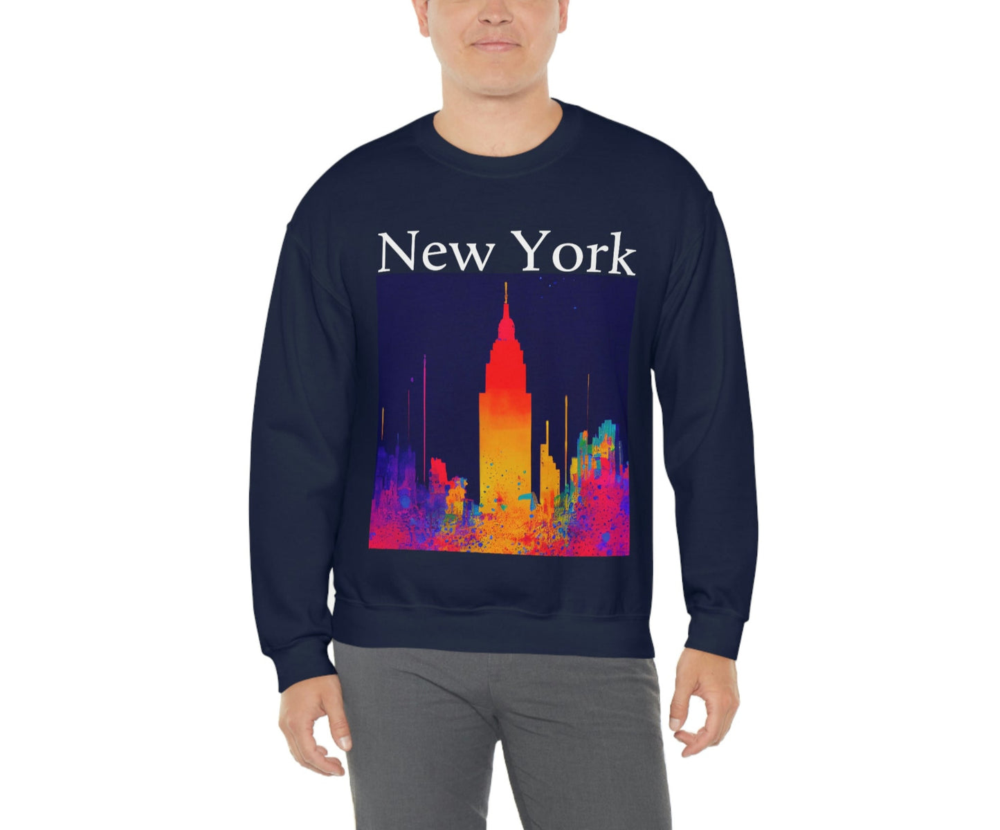 Empire State Of Creative. Original Art. Unisex Heavy Blend Crewneck Sweatshirt.