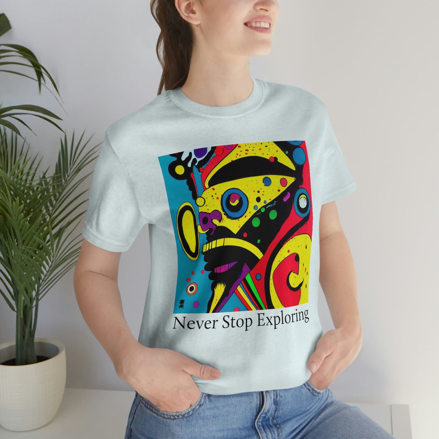 Never Stop Exploring. Original Art. Unisex Jersey Short Sleeve Tee.