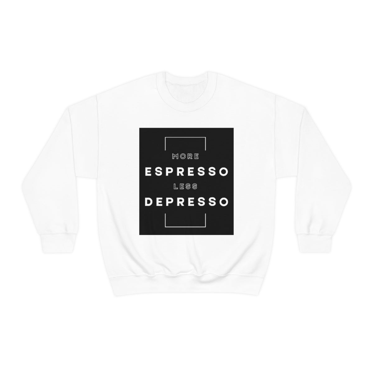 More Espresso Less Depresso. Unisex Heavy Blend Crewneck Sweatshirt.