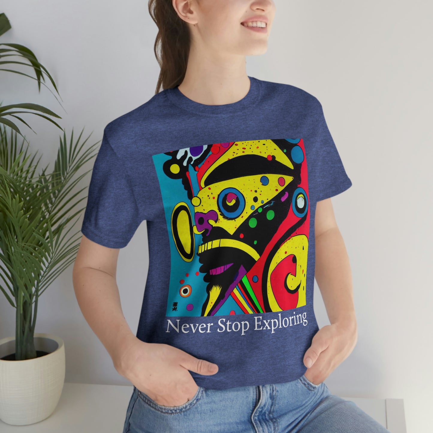 Never Stop Exploring. Original Art. Unisex Jersey Short Sleeve Tee.