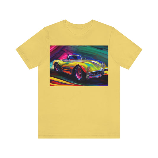 Rushing Vintage Car. Original Art. Unisex Jersey Short Sleeve Tee.