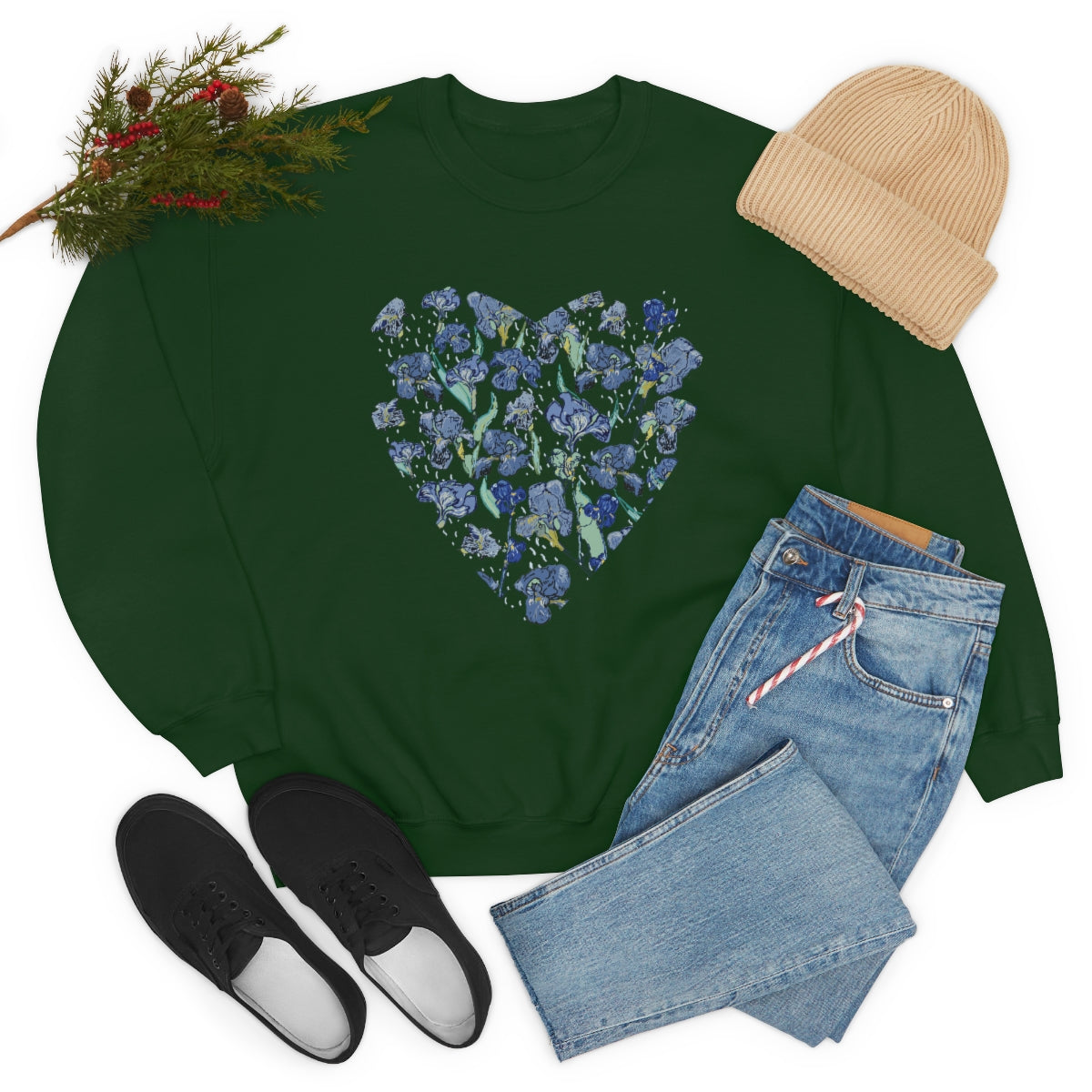 Blue Wildflowers. Unisex Heavy Blend Crewneck Sweatshirt.