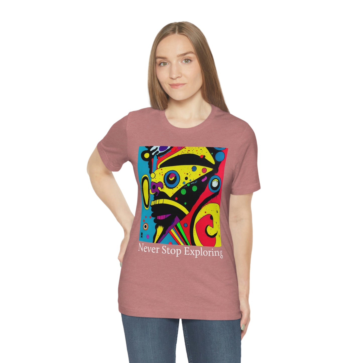 Never Stop Exploring. Original Art. Unisex Jersey Short Sleeve Tee.
