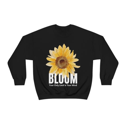 Bloom Your Only Limit Is Your Mind. Unisex Heavy Blend Crewneck Sweatshirt.